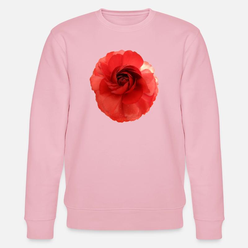 Motif fleur de rose rouge grand - Sweat bio CHANGER Stanley/Stella Unisexe - rose pâle