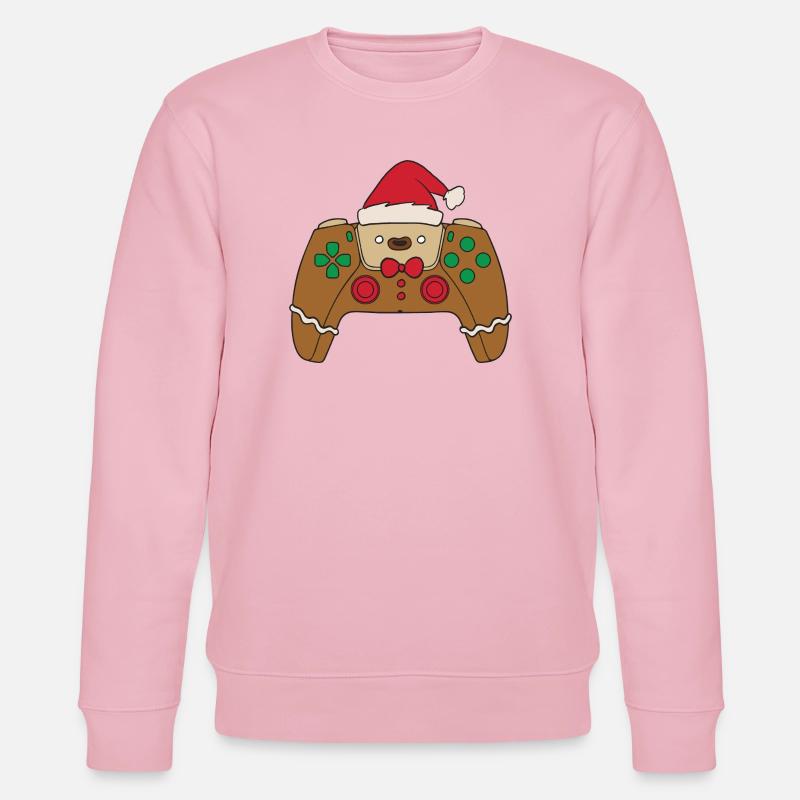 Lebkuchen-Videospiel-Controller Weihnachtsspieler - Stanley/Stella Unisex Bio-Sweatshirt CHANGER  - Hellrosa