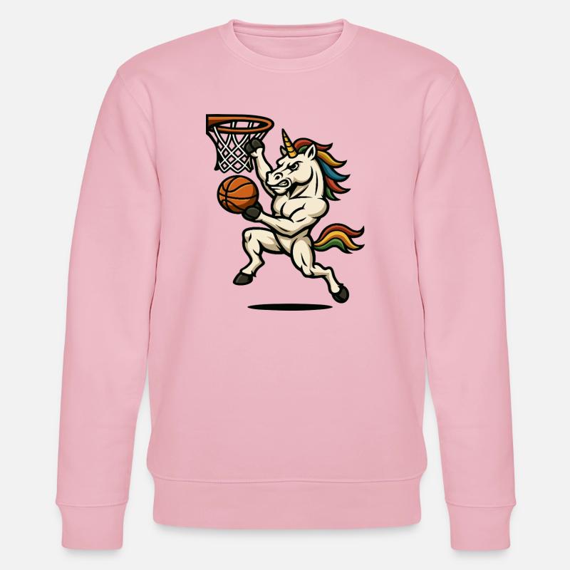 Regenbogen-Einhorn-Slam Dunk - Stanley/Stella Unisex Bio-Sweatshirt CHANGER  - Hellrosa