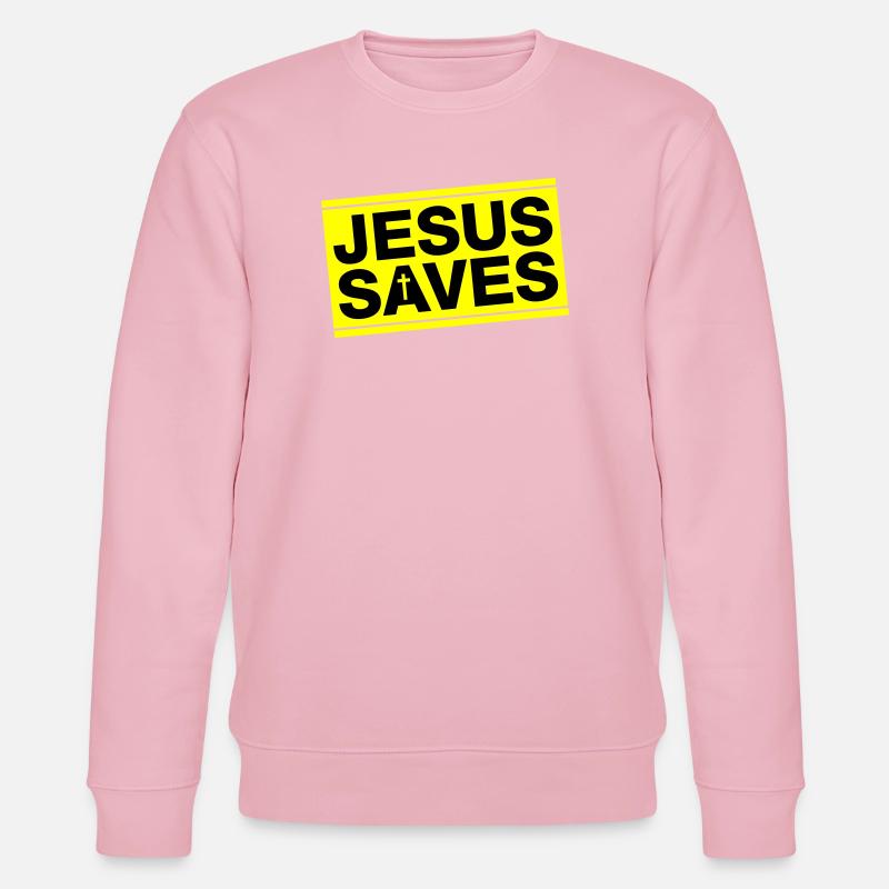 Jesus Rettet Spruch Christlich - Stanley/Stella Unisex Bio-Sweatshirt CHANGER  - Hellrosa