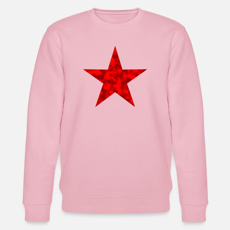 Stern Rot - Mit Camouflage Muster - Stanley/Stella Unisex Bio-Sweatshirt CHANGER  - Hellrosa
