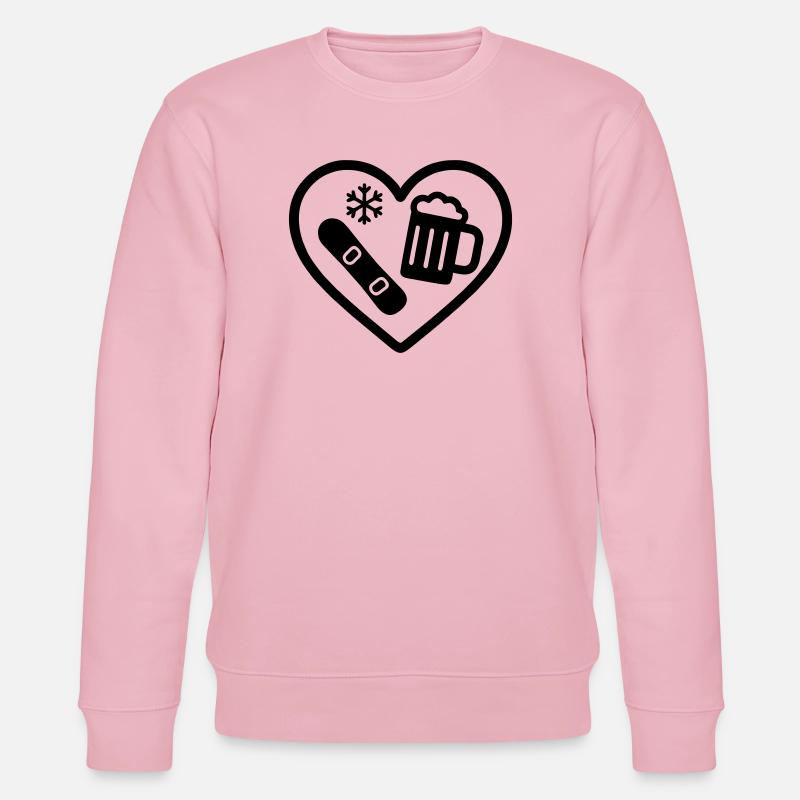Heart Snowboard Bier - Stanley/Stella Unisex Bio-Sweatshirt CHANGER  - Hellrosa
