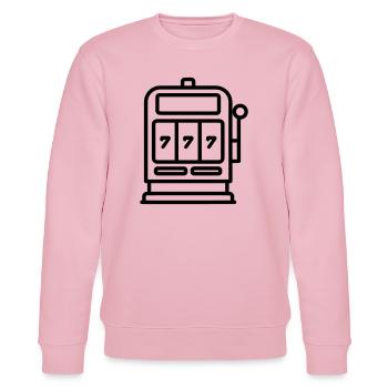 Casino-Spielautomat - Stanley/Stella Unisex Bio-Sweatshirt CHANGER  - Hellrosa - Vorne - Jaron (178cm) & Liana (172cm)