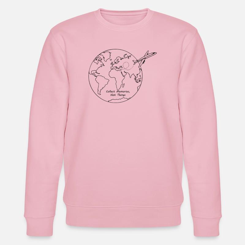 Sammle Erinnerungen, nicht Dinge, Traveller-Design - Stanley/Stella Unisex Bio-Sweatshirt CHANGER  - Hellrosa