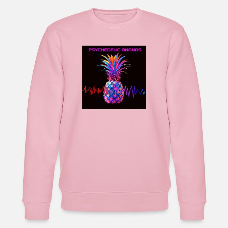 Psychedelischer Ananas Neonprint - Stanley/Stella Unisex Bio-Sweatshirt CHANGER  - Hellrosa
