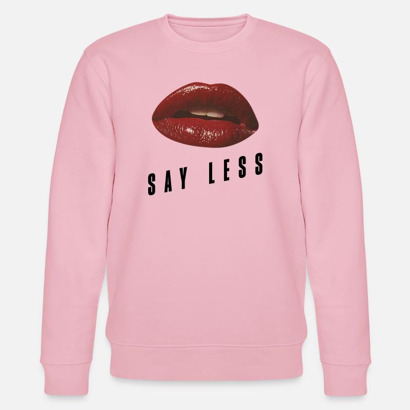 Red Lips Minimal – Bold Statement - Stanley/Stella Unisex Bio-Sweatshirt CHANGER  - Hellrosa