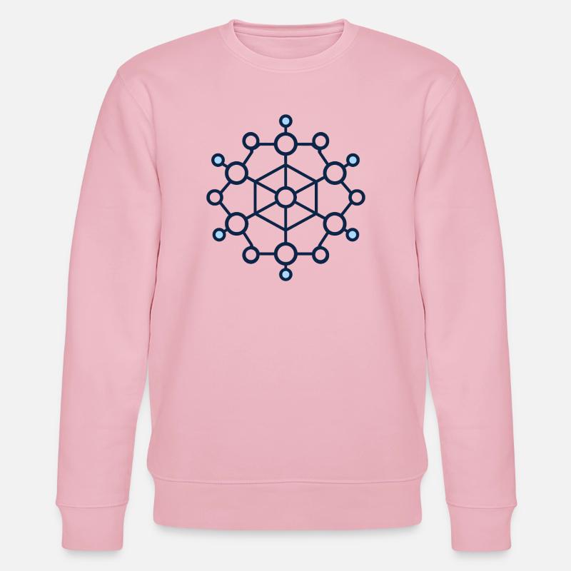 Geometric Node Network - Stanley/Stella CHANGER Unisex Organic Sweatshirt - cotton pink