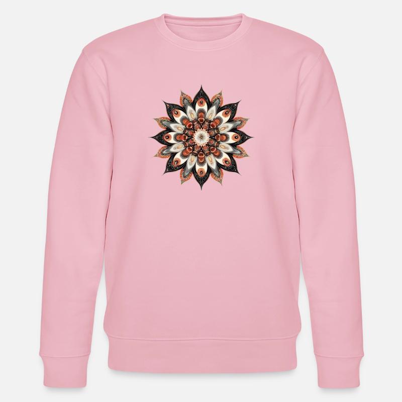 Imprimé de fleurs de mandala chaudes - Sweat bio CHANGER Stanley/Stella Unisexe - rose pâle
