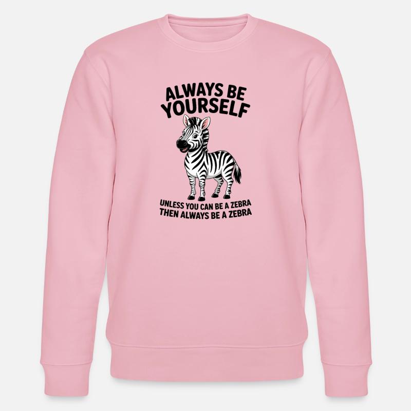 Zebra Spruch Lustiges Zebra Geschenk - Stanley/Stella Unisex Bio-Sweatshirt CHANGER  - Hellrosa