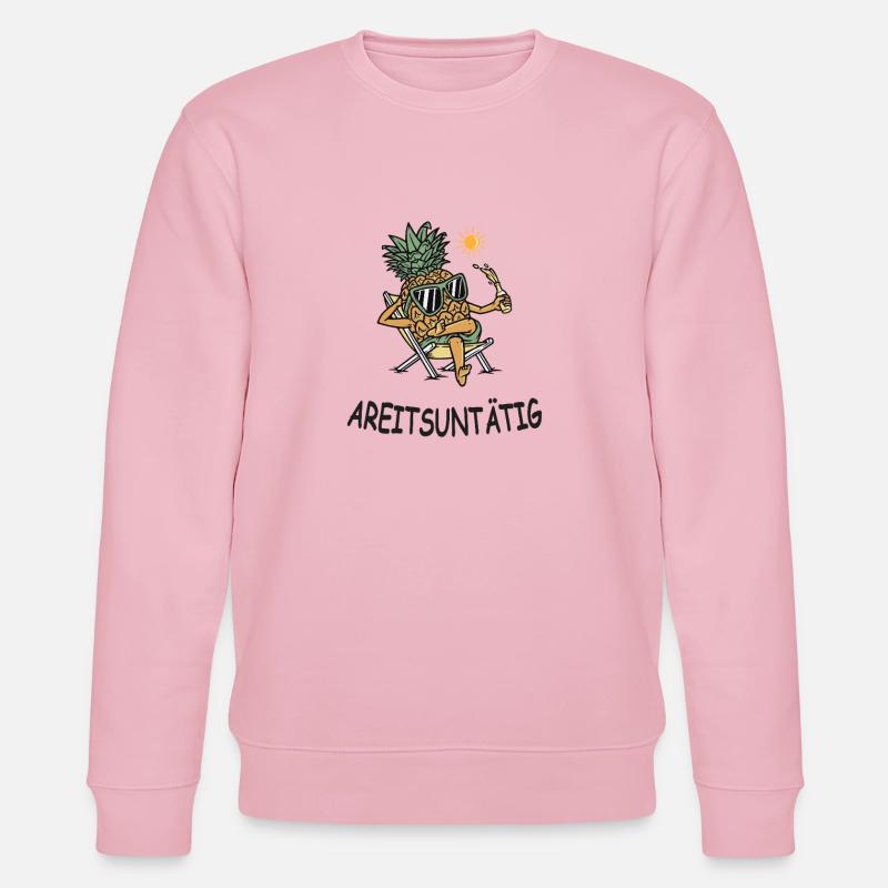 Arbeitsuntätig – Lustige Ananas im Urlaubsmodus - Stanley/Stella Unisex Bio-Sweatshirt CHANGER - Hellrosa