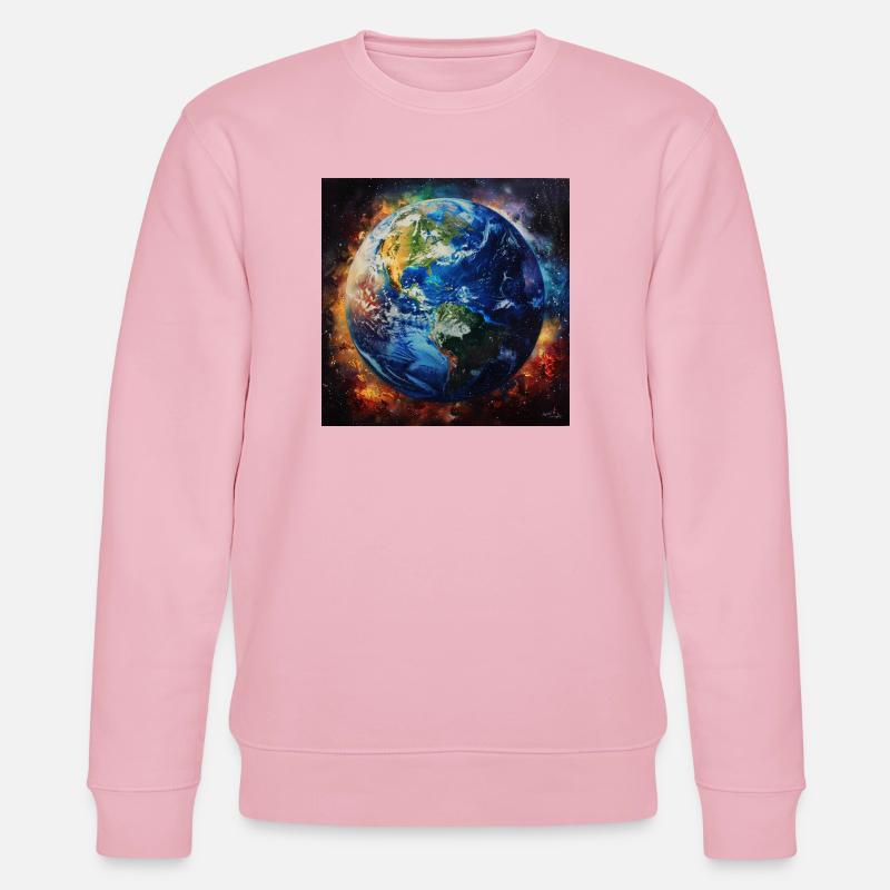 Erde im kosmischen Feuer - Stanley/Stella Unisex Bio-Sweatshirt CHANGER  - Hellrosa