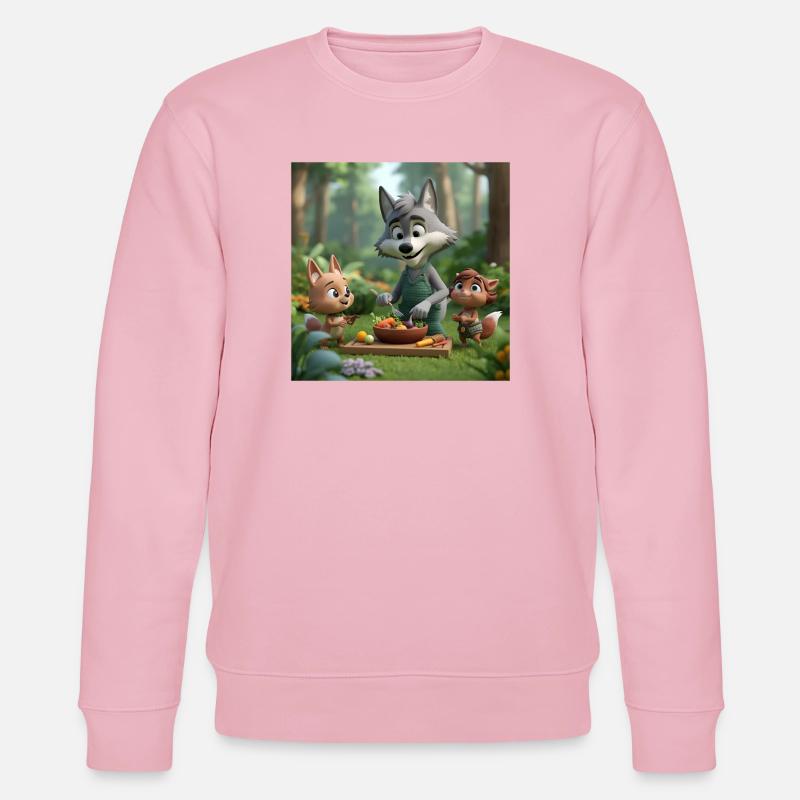 Wolf, veganer Wolf, freundlicher Wolf - Stanley/Stella Unisex Bio-Sweatshirt CHANGER  - Hellrosa