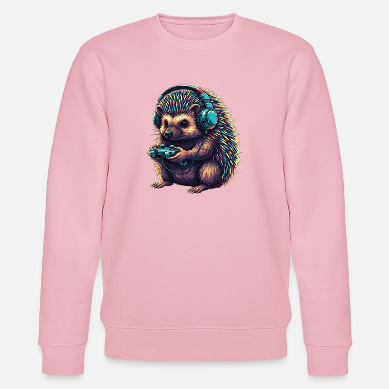 Igel Spiele Tier Videospiele Lustiger Igel - Stanley/Stella Unisex Bio-Sweatshirt CHANGER  - Hellrosa