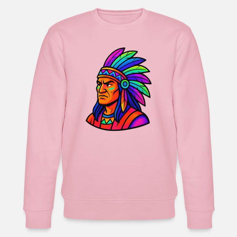 Häuptling Indianer Comic - Stanley/Stella Unisex Bio-Sweatshirt CHANGER  - Hellrosa