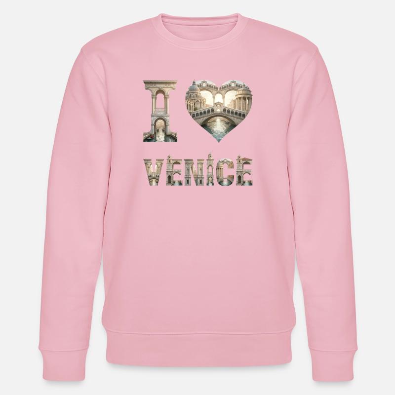 Venedig – Zeitlose Stadtsilhouette - Stanley/Stella Unisex Bio-Sweatshirt CHANGER  - Hellrosa