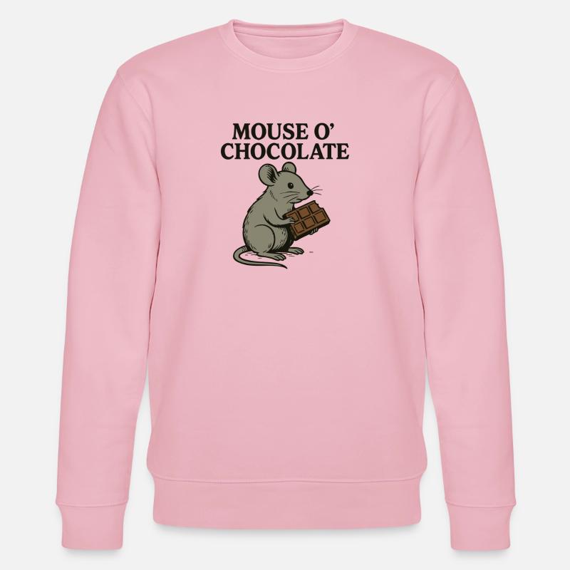 Mouse o'Chocolate Pun Mouse Chocolate - Stanley/Stella CHANGER Unisex Organic Sweatshirt - cotton pink