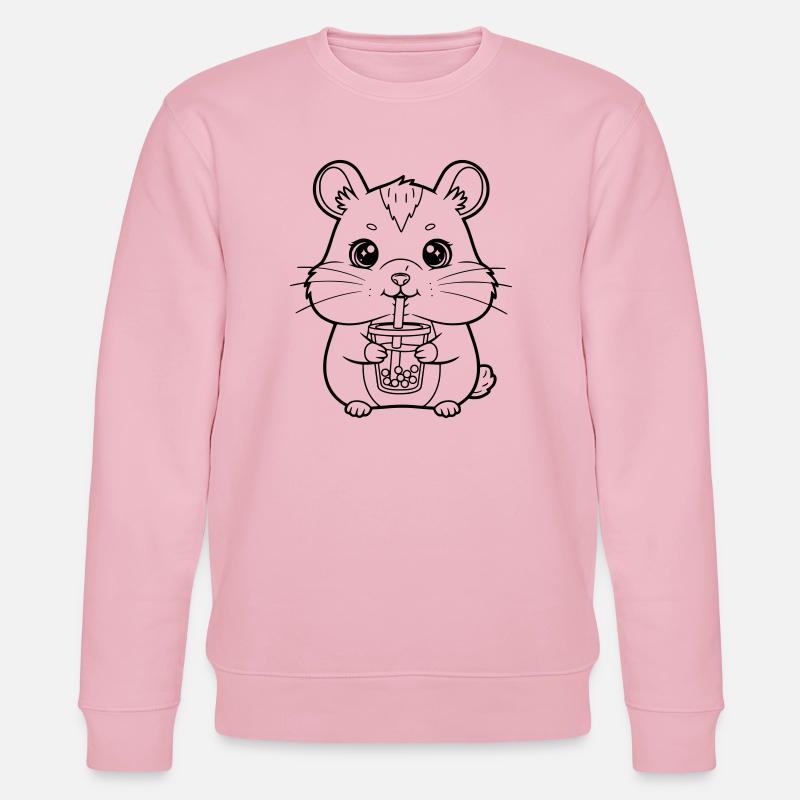 Hamster mit Becher - Stanley/Stella Unisex Bio-Sweatshirt CHANGER  - Hellrosa