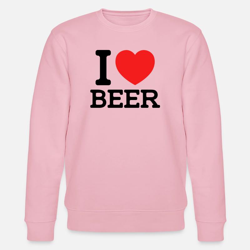 I love Beer (Farben änderbar) - Stanley/Stella Unisex Bio-Sweatshirt CHANGER  - Hellrosa