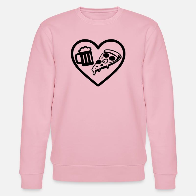 Heart Pizza Bier - Stanley/Stella Unisex Bio-Sweatshirt CHANGER  - Hellrosa