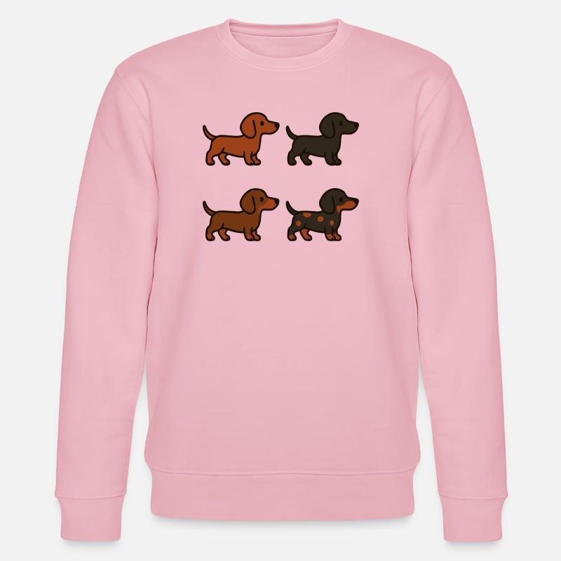 Niedliches Dackel-Hunde-Illustrationsset - Stanley/Stella Unisex Bio-Sweatshirt CHANGER  - Hellrosa
