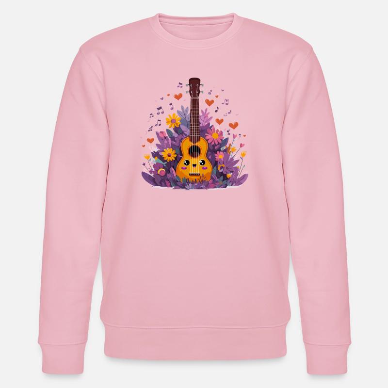 Blühendes Ukulele-Combo - Stanley/Stella Unisex Bio-Sweatshirt CHANGER  - Hellrosa