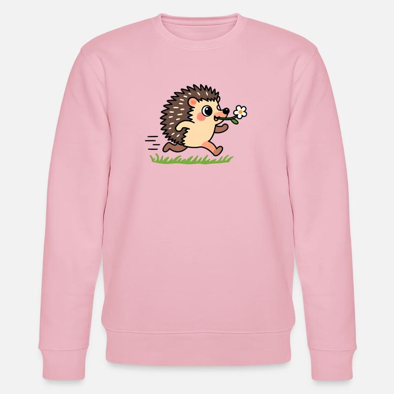 Igel mit einer Blume - Stanley/Stella Unisex Bio-Sweatshirt CHANGER  - Hellrosa