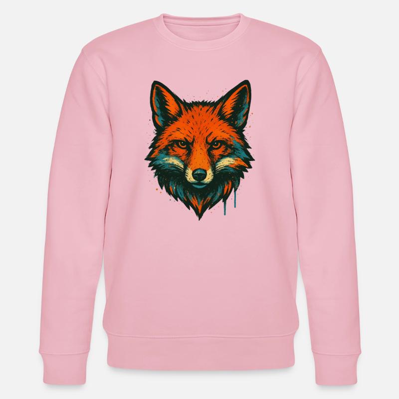 Fuchs im Neon-Graffiti - Stanley/Stella Unisex Bio-Sweatshirt CHANGER  - Hellrosa