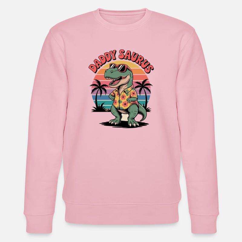 Daddy Saurus Dinosaurier - Stanley/Stella Unisex Bio-Sweatshirt CHANGER  - Hellrosa