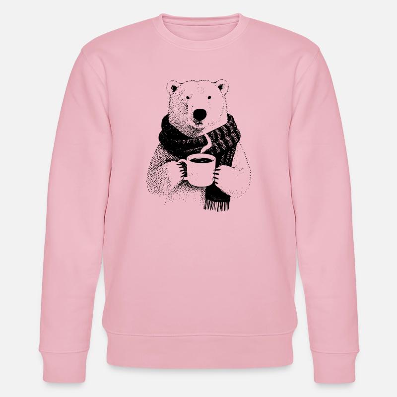 Kaffee Eisbär - Stanley/Stella Unisex Bio-Sweatshirt CHANGER  - Hellrosa