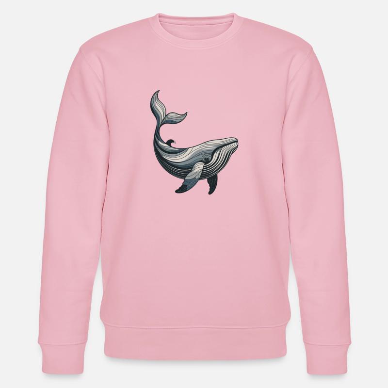 Linienwal: Blaues Waldesign - Stanley/Stella Unisex Bio-Sweatshirt CHANGER  - Hellrosa