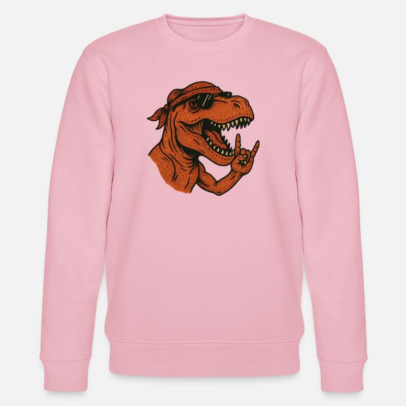 Rex Rocker Dino - Stanley/Stella Unisex Bio-Sweatshirt CHANGER  - Hellrosa