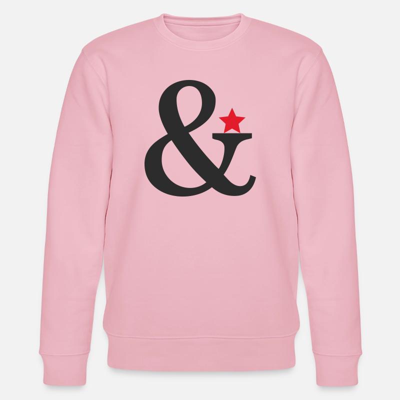 Ampersand mit rotem Sternakzent - Stanley/Stella Unisex Bio-Sweatshirt CHANGER  - Hellrosa