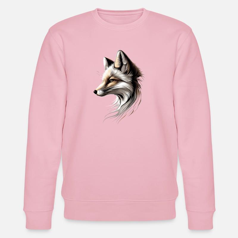 Polarfuchs Schneefuchs Eisfuchs Süßer Weißer Fuchs - Stanley/Stella Unisex Bio-Sweatshirt CHANGER - Hellrosa