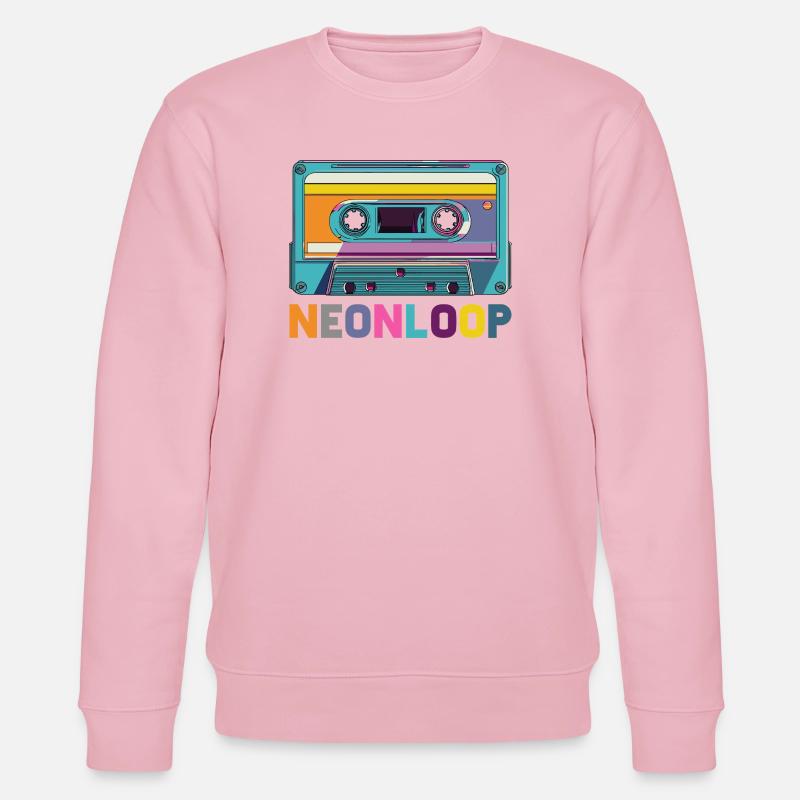 Conception de cassette en boucle néon - Sweat bio CHANGER Stanley/Stella Unisexe - rose pâle