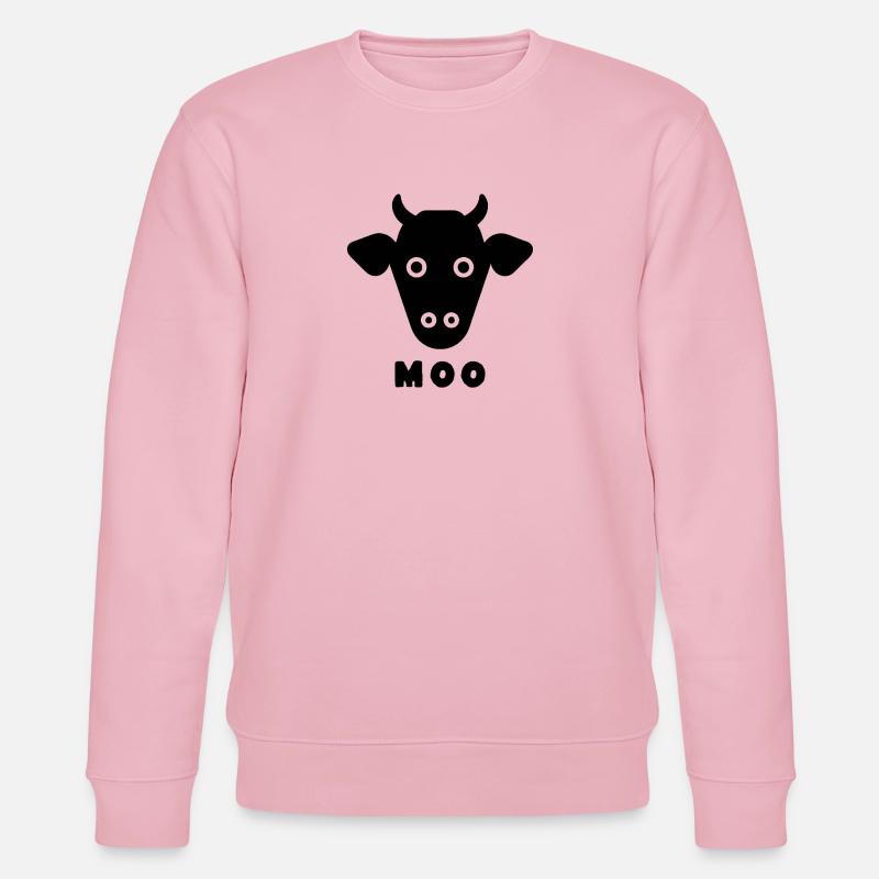 Kuh Silhouette Hinterhof Stil - Stanley/Stella Unisex Bio-Sweatshirt CHANGER  - Hellrosa