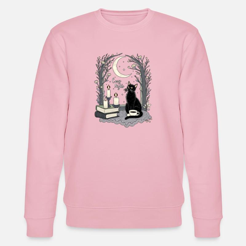 Cozy Nights Cozy Goth Katze - Stanley/Stella Unisex Bio-Sweatshirt CHANGER  - Hellrosa