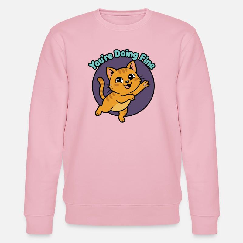 Katzen-Mutmacher: You're Doing Fine - Stanley/Stella Unisex Bio-Sweatshirt CHANGER  - Hellrosa