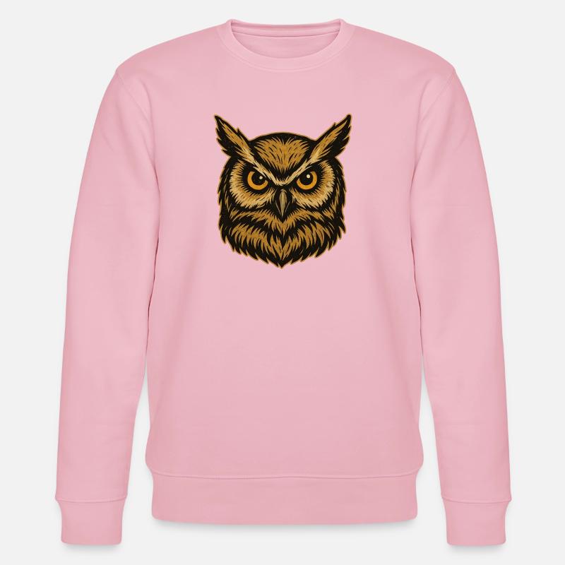 Goldene Eulenkopf Illustration - Stanley/Stella Unisex Bio-Sweatshirt CHANGER  - Hellrosa