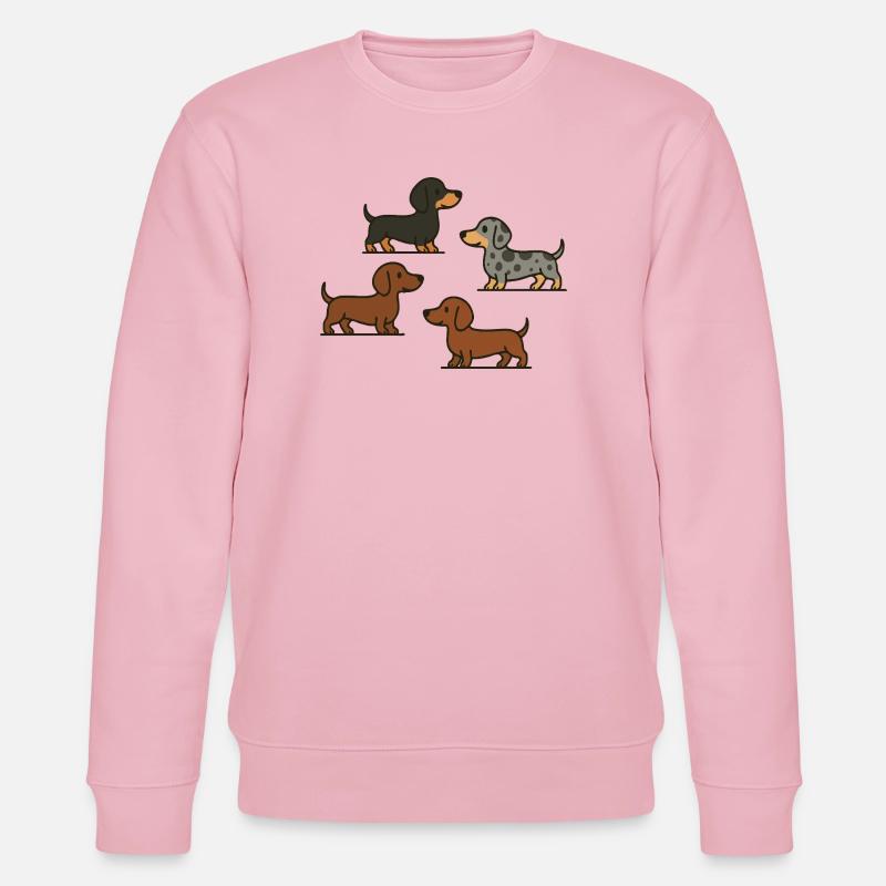 Quatuor teckel : Spotted & Solid - Sweat bio CHANGER Stanley/Stella Unisexe - rose pâle