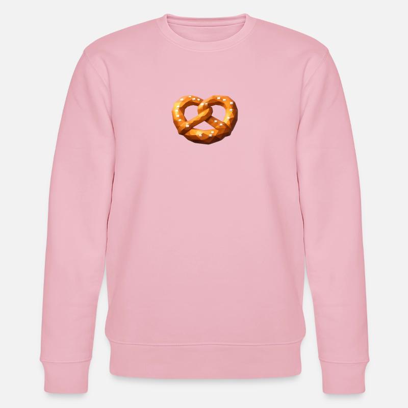 Low Poly Orange Polygonale Brezel - Stanley/Stella Unisex Bio-Sweatshirt CHANGER  - Hellrosa