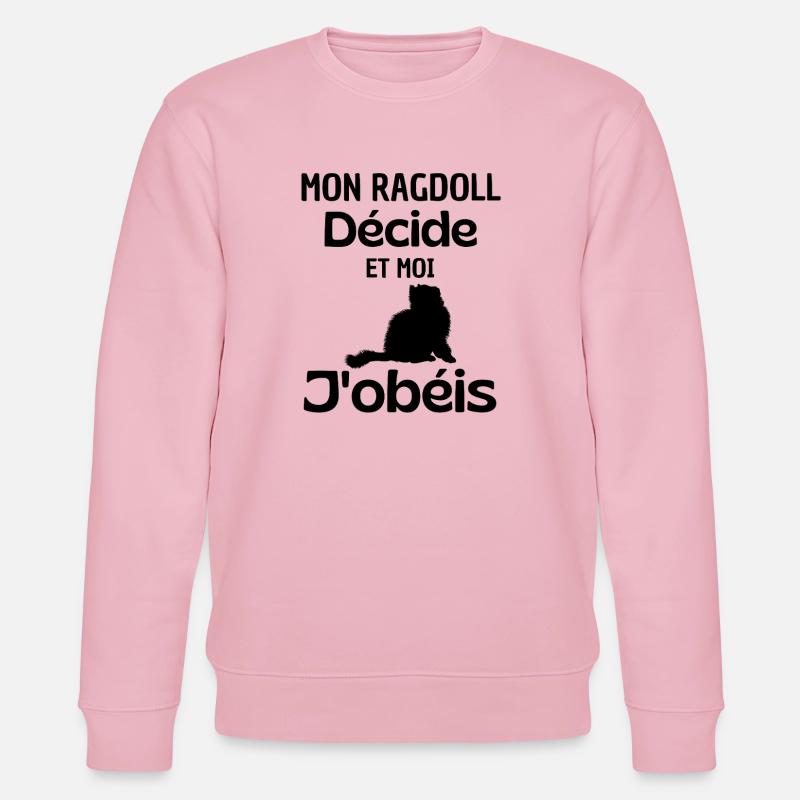 Chat mignon Ragdoll  - Sweat bio CHANGER Stanley/Stella Unisexe - rose pâle