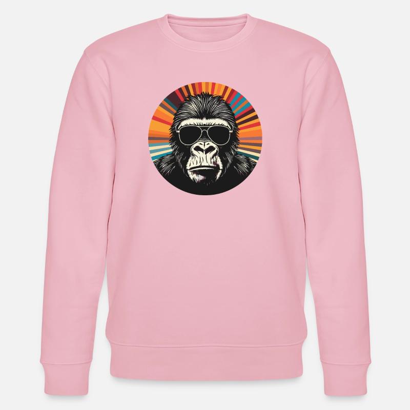 Gorilla Retro Sonnenbrille Pop Art - Stanley/Stella Unisex Bio-Sweatshirt CHANGER  - Hellrosa