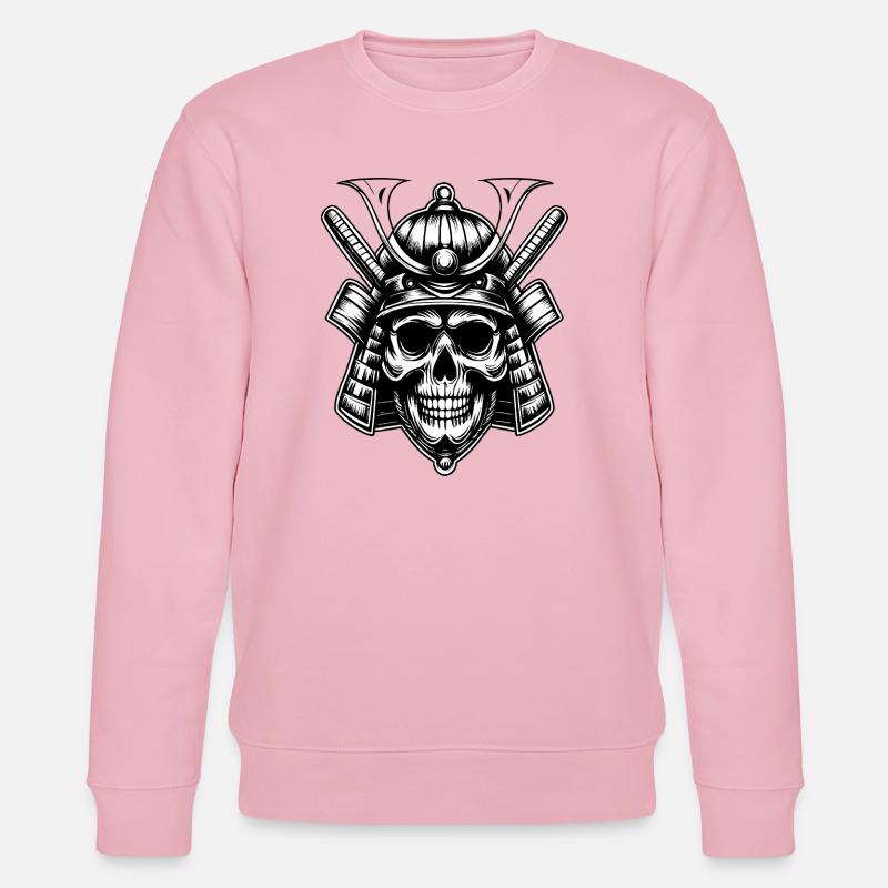Skull Samurai Warrior Emblem - Stanley/Stella CHANGER Unisex Organic Sweatshirt - cotton pink