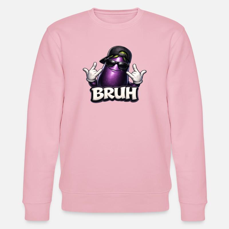 Aubergine Bruh Cool Kids Kinder  - Stanley/Stella Unisex Bio-Sweatshirt CHANGER  - Hellrosa