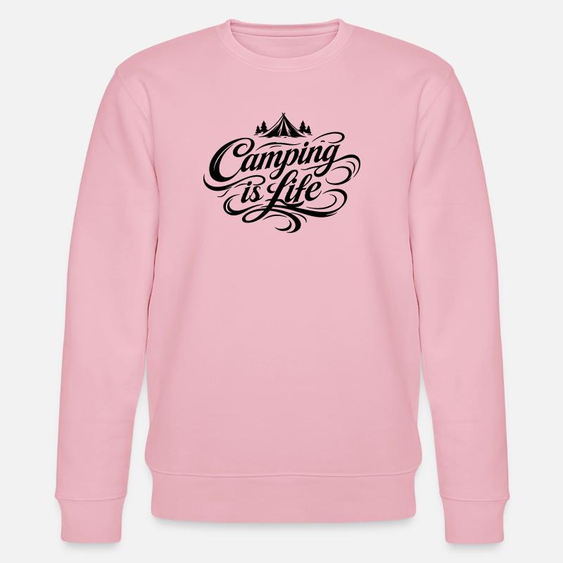 Camping Leben Spruch - Stanley/Stella Unisex Bio-Sweatshirt CHANGER  - Hellrosa