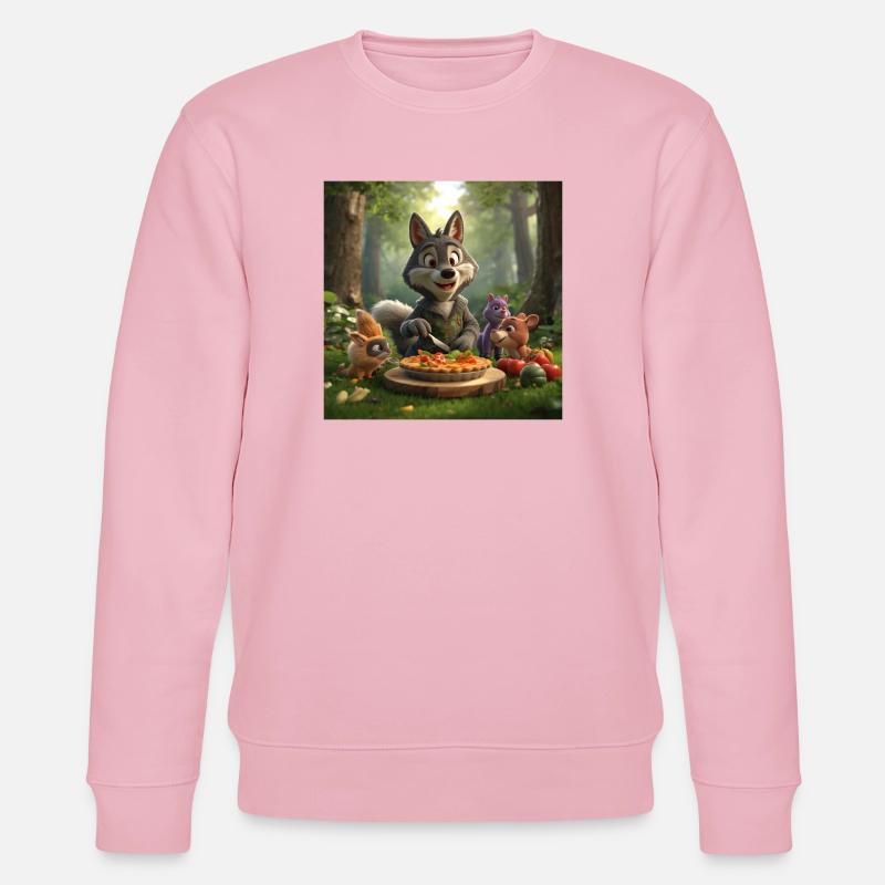 wolf, grey wolf, plush wolf - Stanley/Stella CHANGER Unisex Organic Sweatshirt - cotton pink