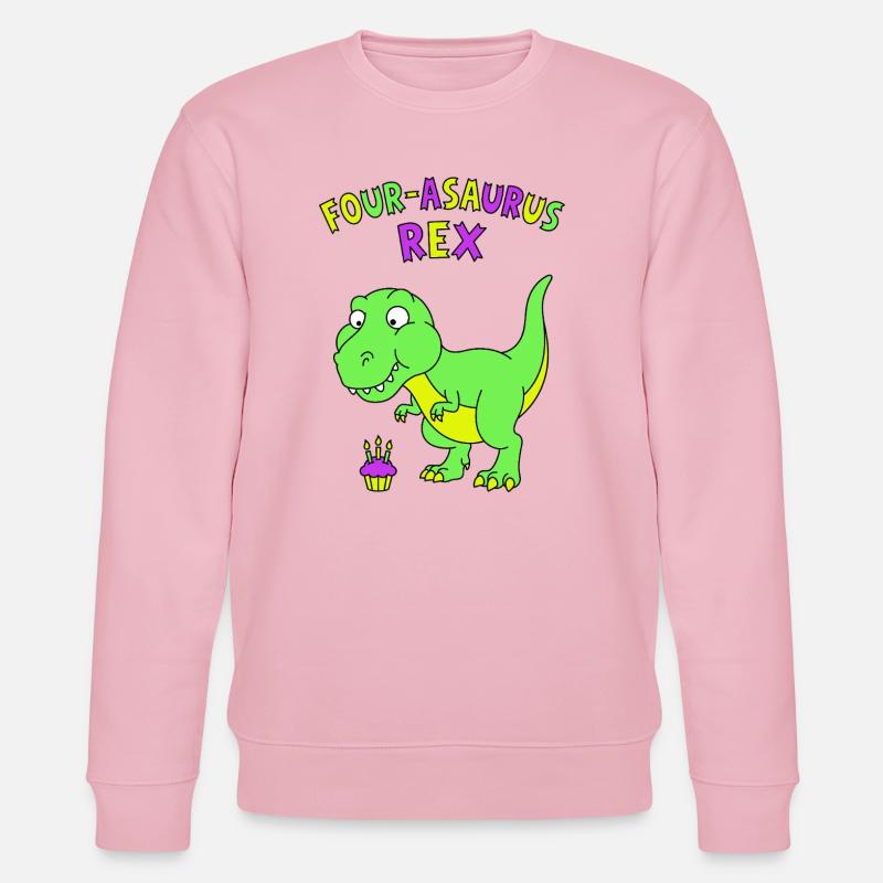 4e anniversaire du Quatre-Asaurus Rex - Sweat bio CHANGER Stanley/Stella Unisexe - rose pâle