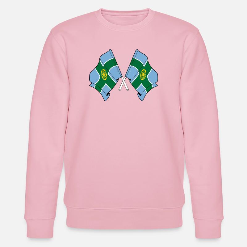 Drapeaux du Derbyshire croisés - Sweat bio CHANGER Stanley/Stella Unisexe - rose pâle