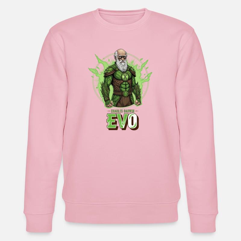 Evo Darwin Grüner Held - Stanley/Stella Unisex Bio-Sweatshirt CHANGER  - Hellrosa