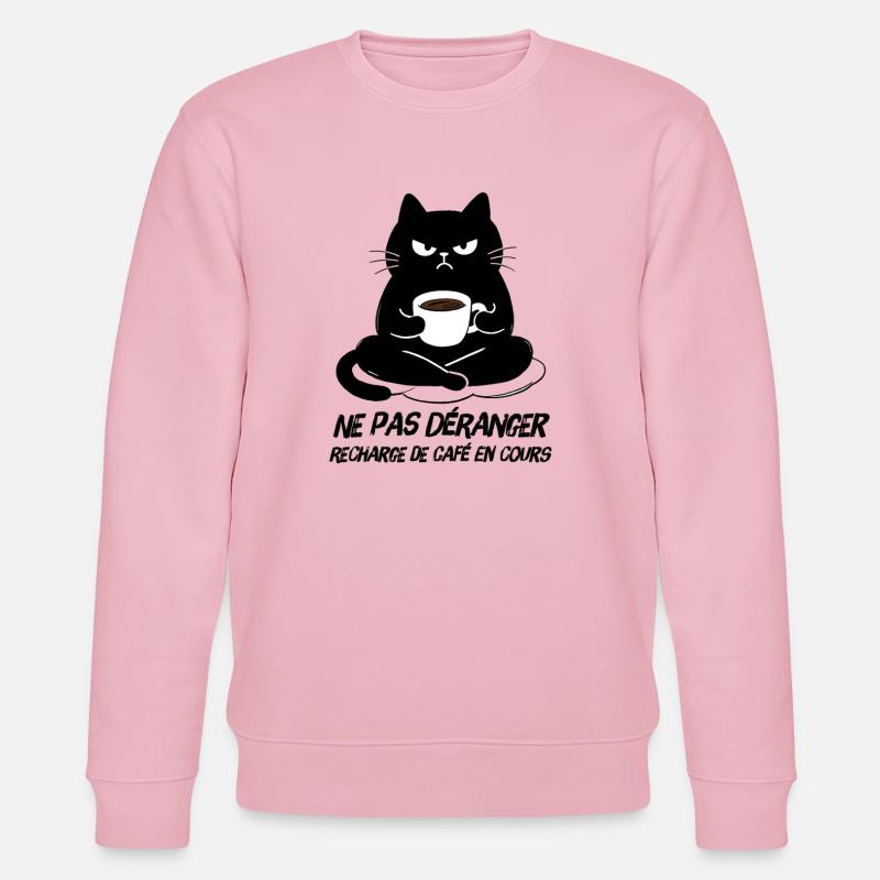 Black Cat Coffee Refill in Progress - Stanley/Stella CHANGER Unisex Organic Sweatshirt - cotton pink